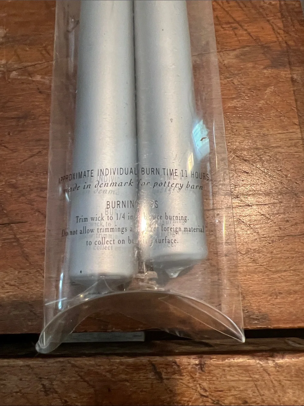 Pottery Barn Silver 16” Taper Candles — Set of 2 Packs